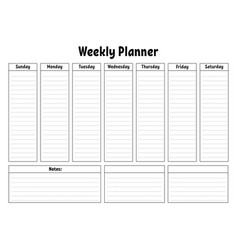 Weekly Planner Blank Minimalistic Printable