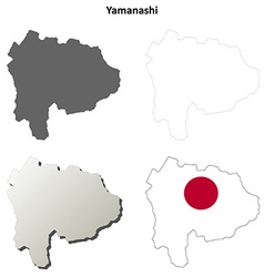 Yamanashi Blank Outline Map Set