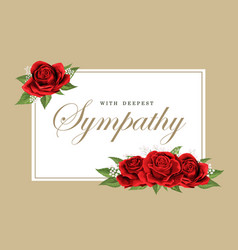 Condolences Sympathy Card Floral Red Roses Bouquet