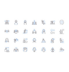 Teen Populace Line Icons Collection Identity