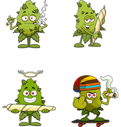 Funny Marijuana Bud Cartoon Characters