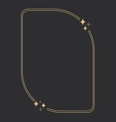 Golden Celestial Frame Border Arch Line Art