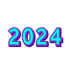 Happy New Year 2024 Abstract Purple And Cyan