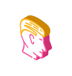 Side Part Hairstyle Male Isometric Icon