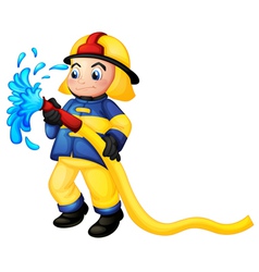 A Fireman Holding Yellow Water Hose