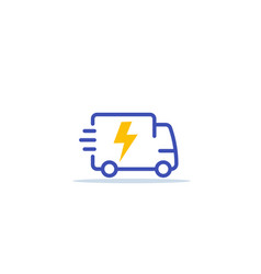 Electric Van Delivery Cargo Truck Icon