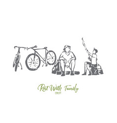 Rest With Family Concept Sketch Isolated