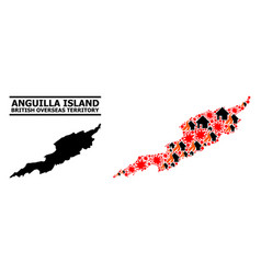 War Collage Map Of Anguilla Island