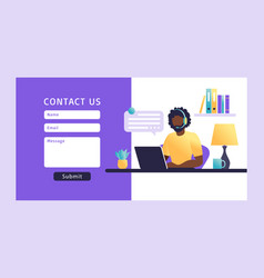 Contact Us Form Template For Web African Man