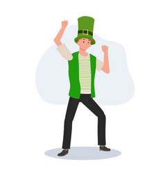 Dancing Man In Green Outfit Cheerful Man