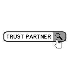 Search Banner In Word Trust Partner With Hand