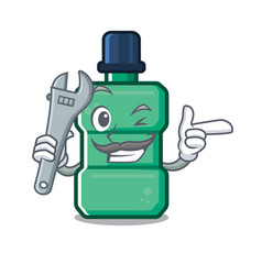 Mechanic Mouthwash Above A Sink Mascot