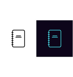 Outline Diary Icon With Editable Stroke Notebook