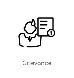 Outline Grievance Icon Isolated Black Simple Line