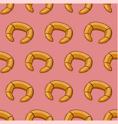 Pink Seamless Background With Sweet Bagels