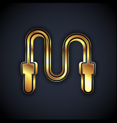 Gold Jump Rope Icon Isolated On Black Background