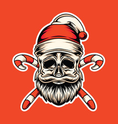 Skull Santa Graphic Design Emblem