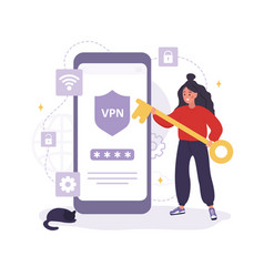 Vpn Technology Woman Using Software For Protect