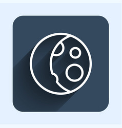 White Line Moon Phases Icon Isolated With Long