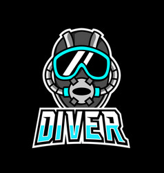 Diver Scuba Helmet Mascot Sport Gaming Esport