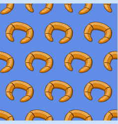 Light Blue Seamless Background With Sweet Bagels