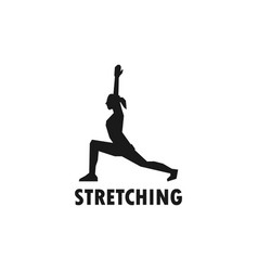 Woman Doing Yoga Stretching Simple Black