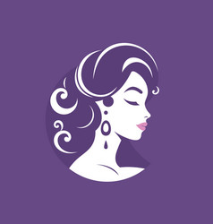 Beautiful Girl Head Concept Logo Design Woman