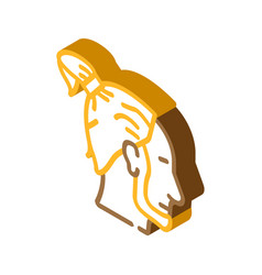 Man Bun Hairstyle Male Isometric Icon