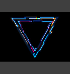 Abstract Tech Glowing Neon Triangle