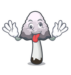 Crazy Shaggy Mane Mushroom Mascot Cartoon