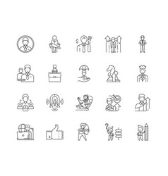 Enterpreneur Line Icons Signs Set