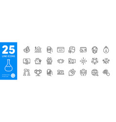 Outline Icons Set Street Light Check Investment