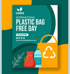 Plastic Bag Free Day Vertical Poster Flat Cartoon