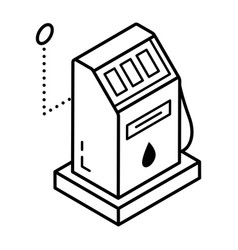 Premium Outline Isometric Icon Of Fuel Pump