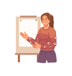 Woman Leading Presentation Showing Whiteboard