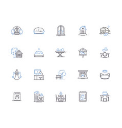 Living At Home Outline Icons Collection Dwell