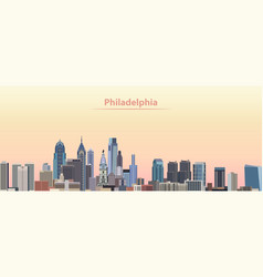 Philadelphia City Skyline At Sunrise