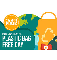 Plastic Bag Free Day Social Media Background Flat