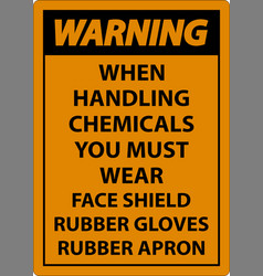 Warning Handling Chemicals Sign On White