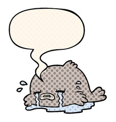 Cartoon Crying Fish And Speech Bubble In Comic