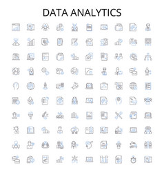 Data Analytics Outline Icons Collection Data