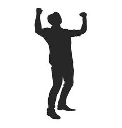 Man Cheering Silhouette