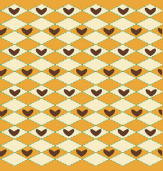 Retro Colored Wieber With Hearts Repeat Pattern