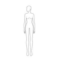 Fashion Template Standing Women Looking Left