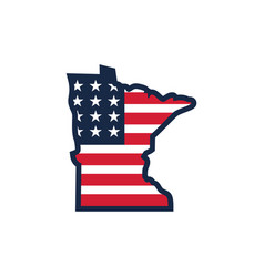 Minnesota Usa Map Flag