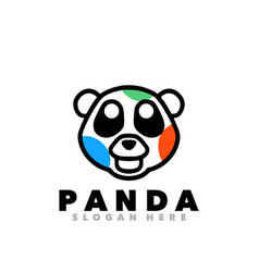 Panda Head Line Symbol Logo