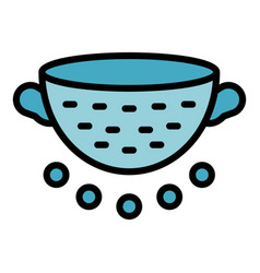 Spaghetti Colander Icon Flat