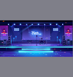 Stage With Rock Music Instruments And Equipment