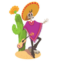 Cinco De Mayo Skeleton Sombrero Poncho