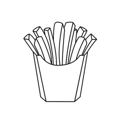 Junk Food French Fries Lineart Sketch